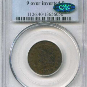 1809/6 PCGS EF40 9 over inverted 9 CAC!