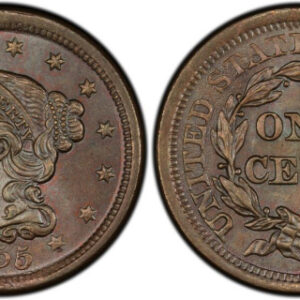 1855 N-6 Upright 55 PCGS MS64BN CAC GOLD