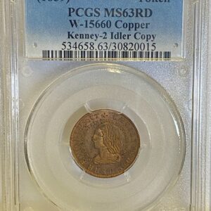 Maryland Denarium Idler Copy, Kenney-2 W-15660 (Copper) PCGS MS63 Red Token PCGS PLATE COIN & TOP POP