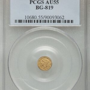 1860/50 25C Liberty Round 25 Cents, BG-819, , AU55 PCGS.