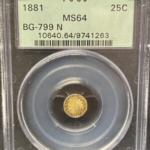 BG-799 N 1881 25c PCGS MS64 OGH