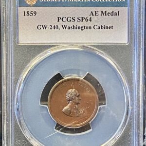 1859 Washington Cbinet Medal GW-240 PCGS SP64