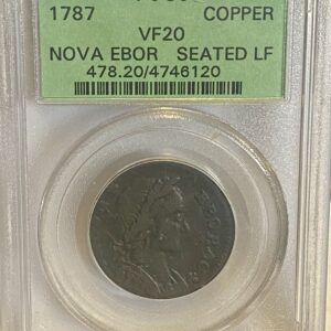 1787 Nova Ebor Seated LF Copper PCGS VF20 OGH
