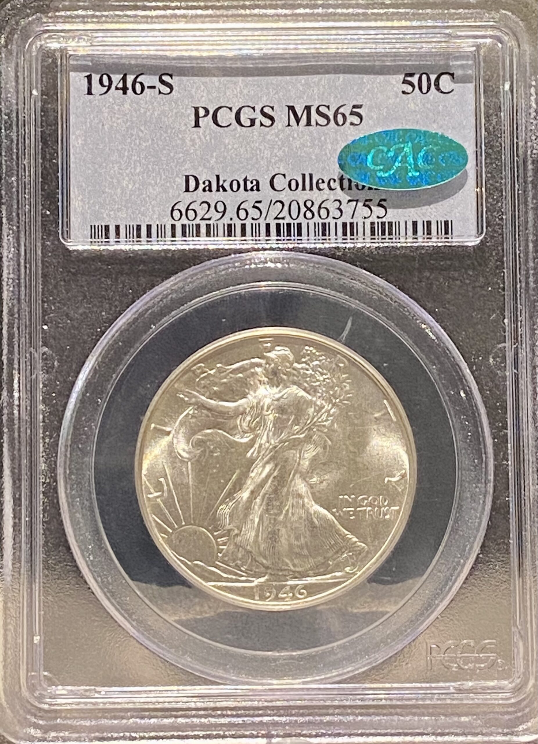 1946-S PCGS MS65, Dakota Collection, CAC - Scarsdale Coin