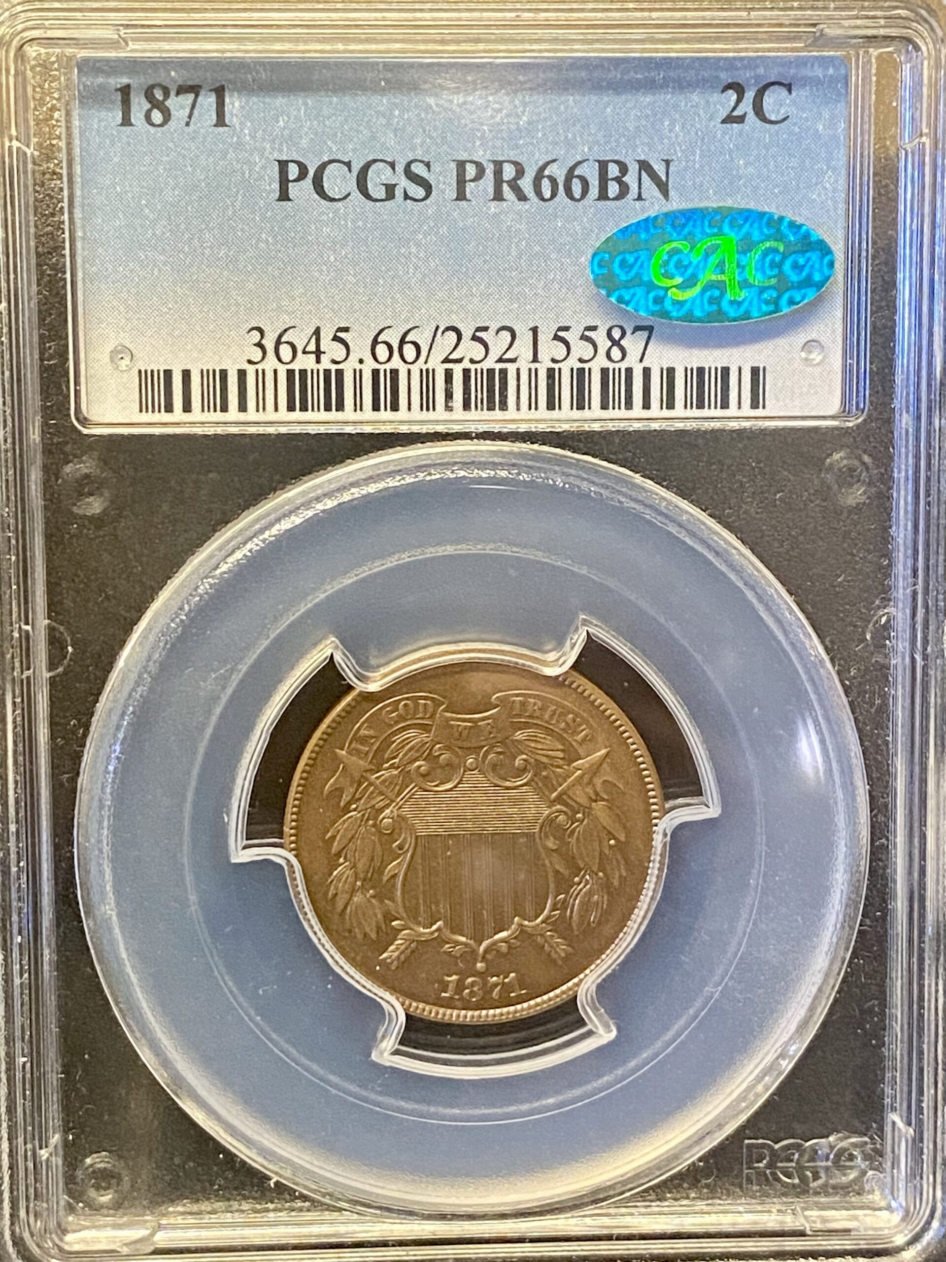 Pr66 Reeb 1871 PCGS PR66 BN CAC - Scarsdale Coin